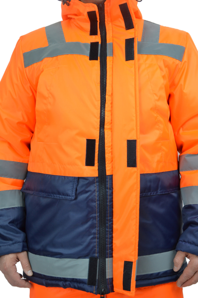 Костюм зимний Статус СОП (тк.Оксфорд) п/к, оранжевый/т.синий