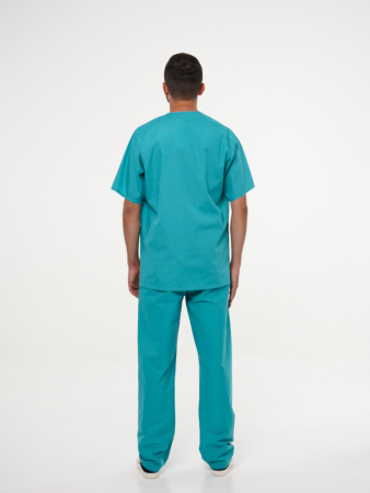 Костюм рабочий универсальный №104 (куртка, брюки) бирюза, ткань смесовая