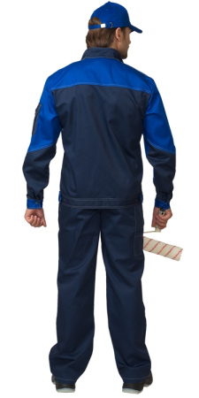 Костюм "Гранд" летний:  куртка, полукомбинезон синий с васильковым (распродажа) (ЧЗ)