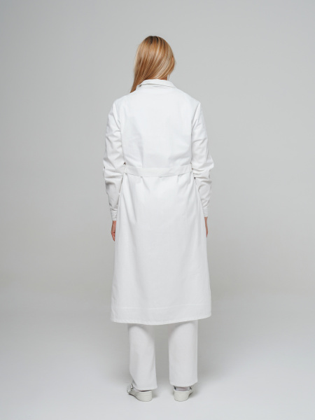 Халат рабочий женский №201 отбеленный, ткань Бязь