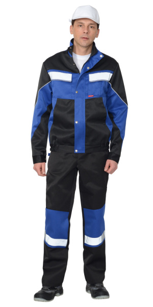 Костюм "Орион": куртка, п/комб. чёрный с васильковым и СОП  (распродажа) (ЧЗ)