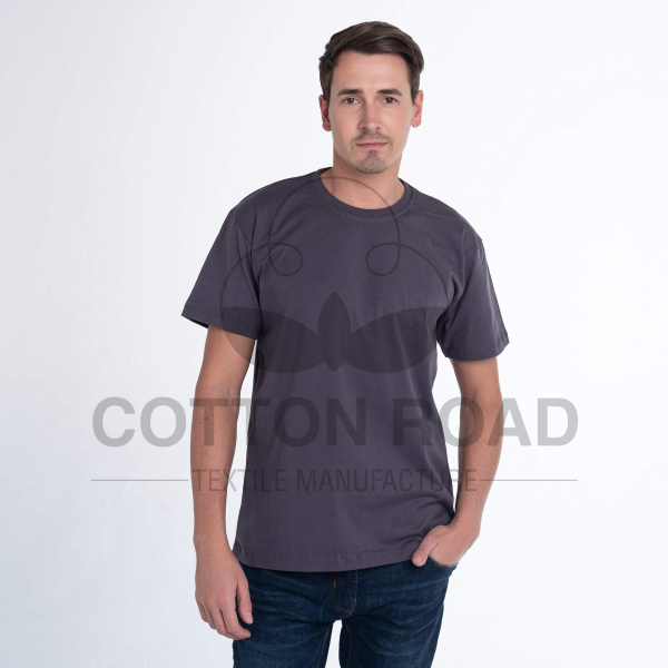 Футболки МУЖСКИЕ трикотажные (состав: 100% х/б); плотность 180 гр/м² (Темно-серый, Графит)