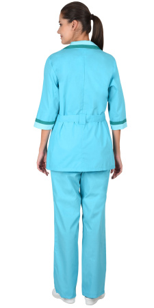Костюм "Флора" женский: куртка, брюки светло-бирюзовый (ЧЗ)
