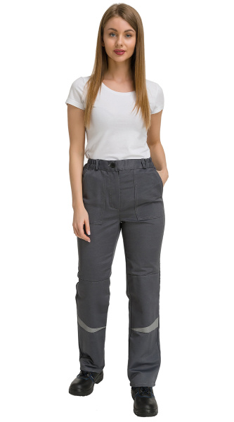 Костюм рабочий женский летний RONTA KS625 с брюками темно-серый, красный