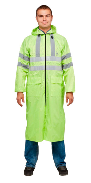 Плащ влагозащитный сигнальный с СОП (210 гр/м2) лимонный ЯШФ