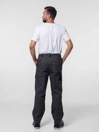 Брюки рабочие мужские №116 серый с черный, СОП, ткань Rodos