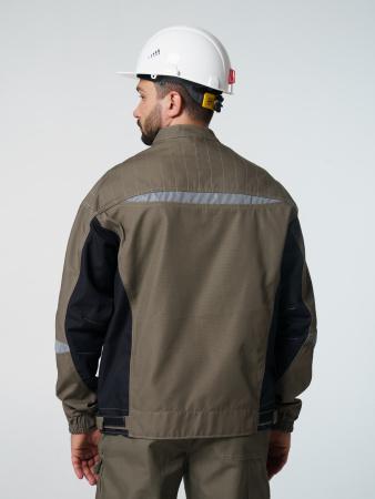 Куртка мужская Фаворит-Мега №116 хаки, черный тк. Канвас(ЧЗ)