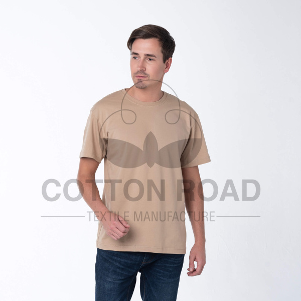Футболки МУЖСКИЕ трикотажные (состав: 100% х/б); плотность 180 гр/м² (Бежевый)