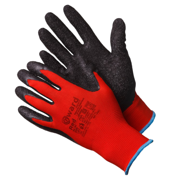 GWARD Red Перчатки нейлоновые с текстурированным латексным покрытием (арт. L2001)