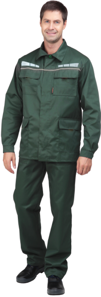 Костюм ОПЕРАТОР летний, зеленый, смесовая (куртка, брюки) Кос 576 (ЧЗ)