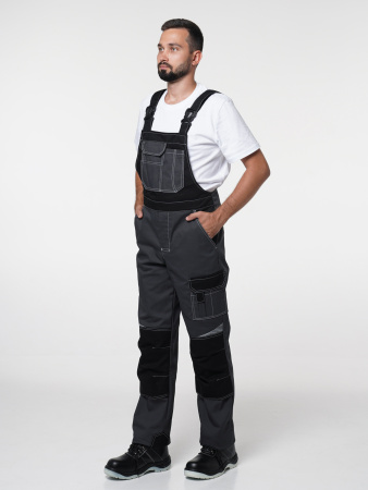 Полукомбинезон рабочий мужской №116 серый с черный, СОП, ткань Rodos