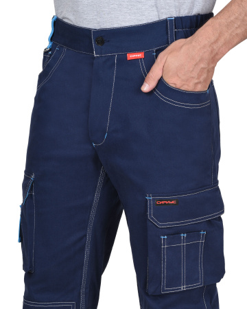 Брюки "ДЖЕТ" синие с голубым тк. стрейч с ВО