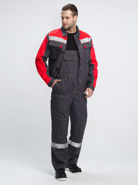 Костюм Сфера-2 СОП CH (тк.Смесовая,210) п/к, т.серый/красный (ЧЗ)