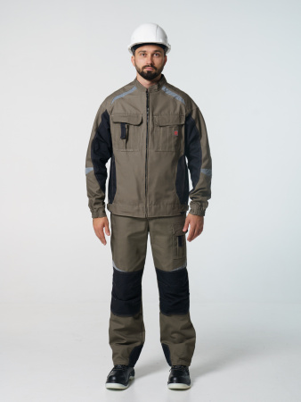 Куртка мужская Фаворит-Мега №116 хаки, черный тк. Канвас(ЧЗ)