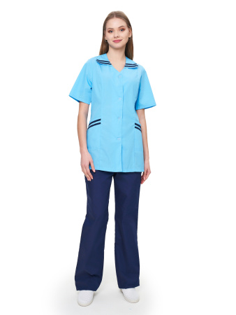 Костюм женский "Сфера" св-голубой с т-синим