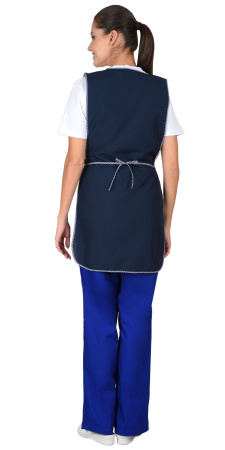 Фартук-сарафан "ВЕСНА" синий с белым