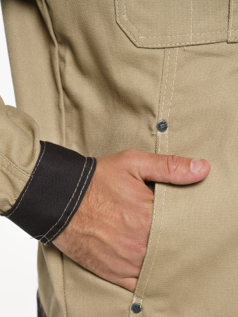 Куртка "Вест-Ворк" короткая, бежевая с черным (ЧЗ)