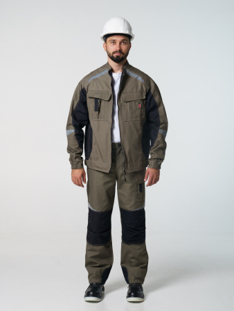 Куртка мужская Фаворит-Мега №116 хаки, черный тк. Канвас(ЧЗ)