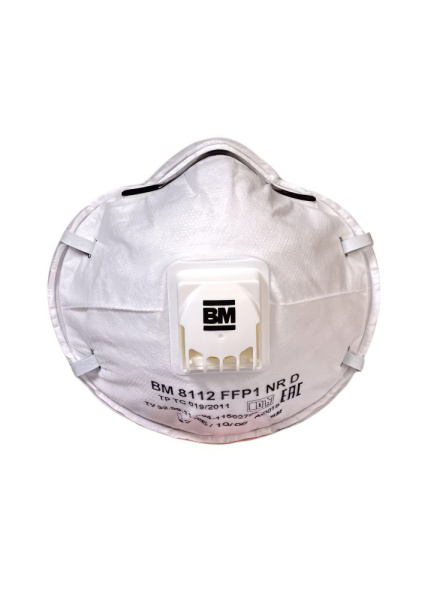 Полумаска фильтрующая для защиты от аэрозолей, чашеобразная, с клапаном выдоха ВМ 8112 FFP1 NR D